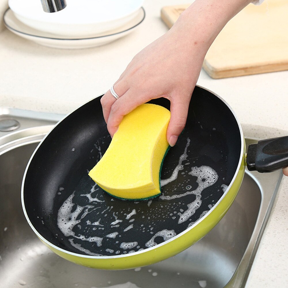 30pcs Double-sided Decontamination Cleaning Dishwashing Sponge Kitchen Nano Clean Rub Pot Rust Focal Stains Sponge Removing Kit
