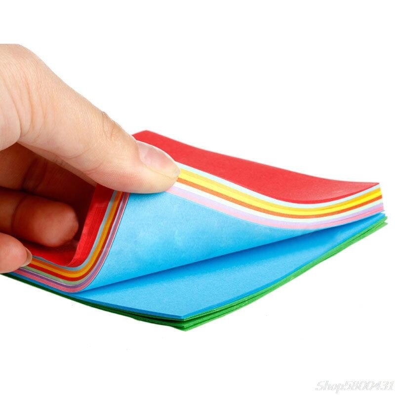 1Pack Square Folding Wish Paper Colorful Double Sided Sheets Origami Crane Craft O21 20