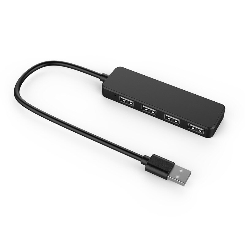 Usb 2.0 Hub Multi Usb Splitter 4 In 1 Poort Expander Meerdere Usb 3 Hab Gebruik Power Adapter USB2.0 Hub voor Pc Computer Accessoires: Black