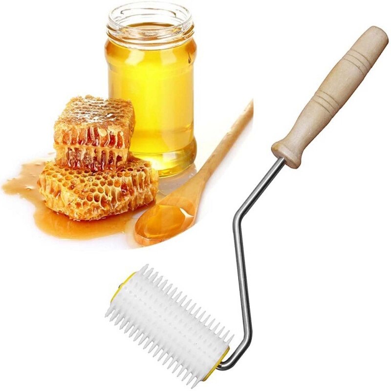 Honey Extractor Extracting Tool with Wooden Handle Beekeeping Bee Comb Uncapping Extracting: Default Title