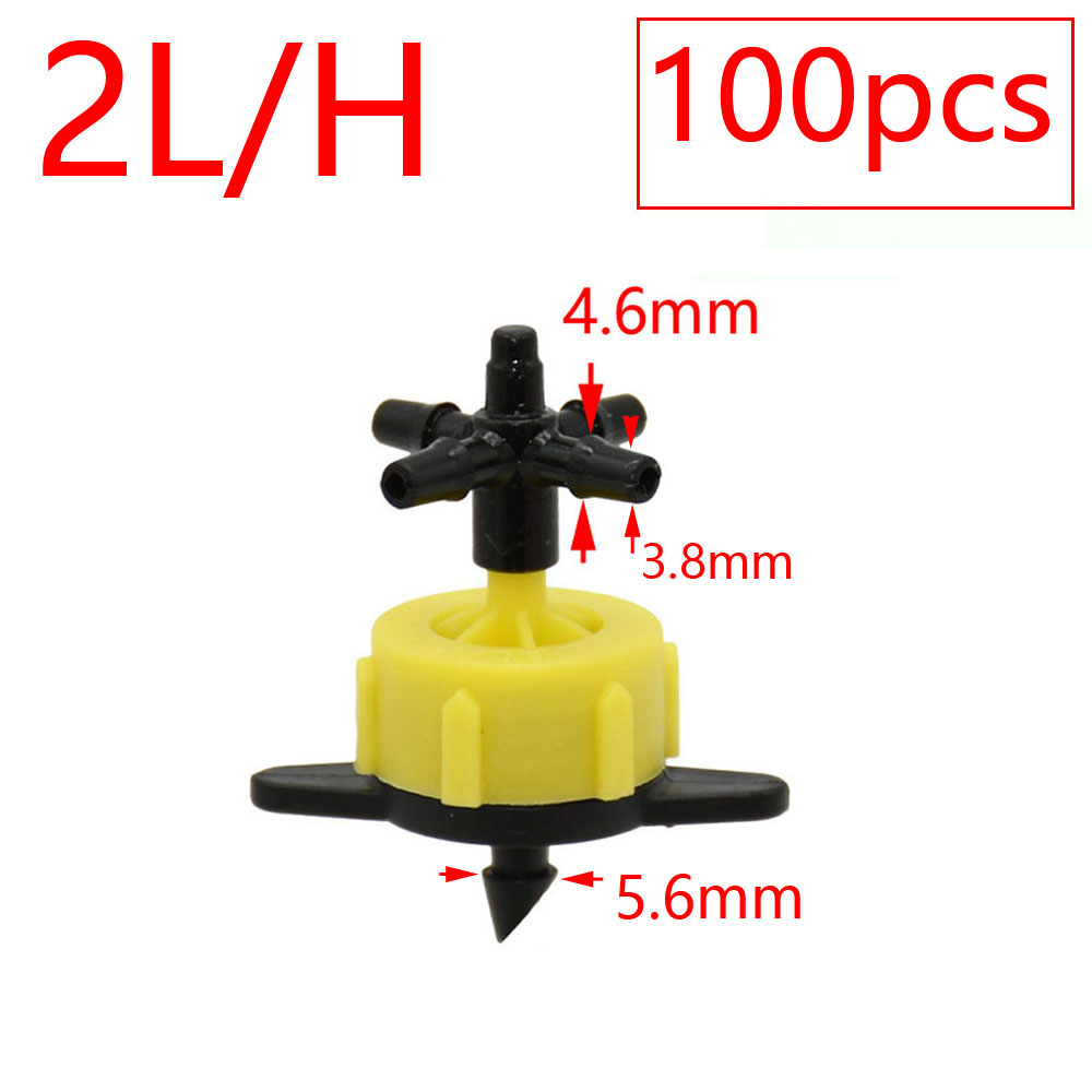2L 4L 8L Pressure Compensating Dripper 2/4-way Arrow Dropper Connector Cross Water Splitter For Arrow Drip System Emitter