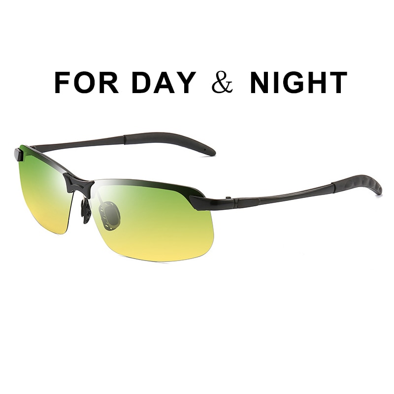 Dag nattesyn solbriller mænd mærke polariseret natkørsel chauffører mandlig sikkerhed kørsel fiskeri  uv400 briller: C3