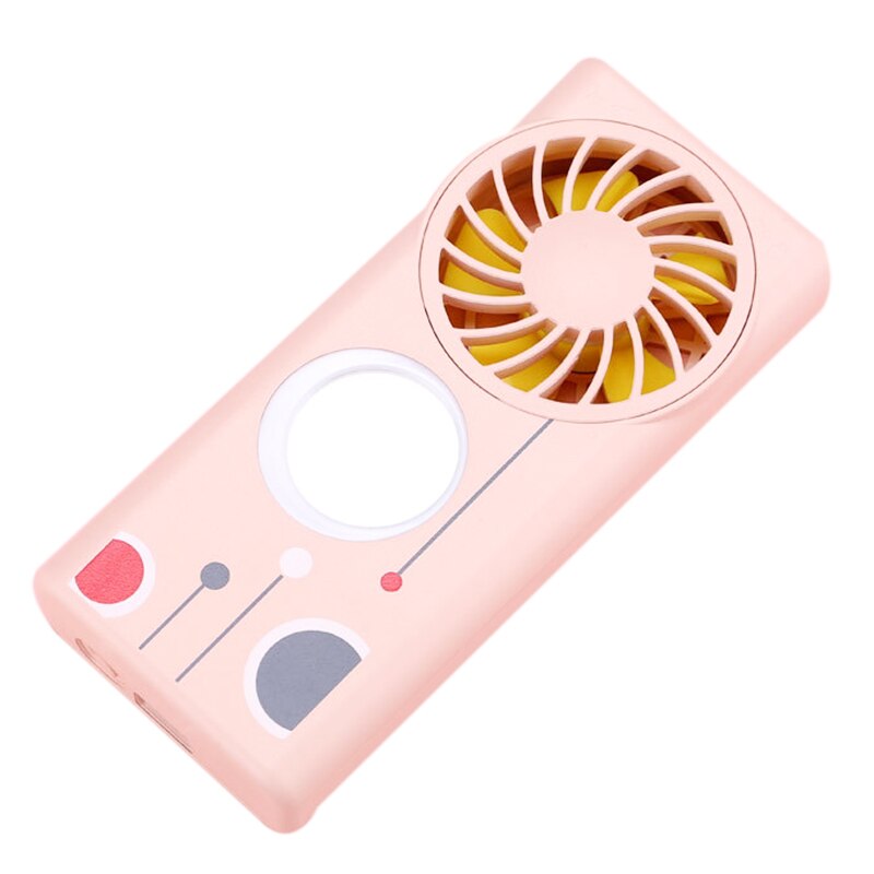 USB Handheld Beauty Fan with Mirror Fill-In Light Portable Battery for Summer Outdoor Travel Office Desktop Decoration: Default Title