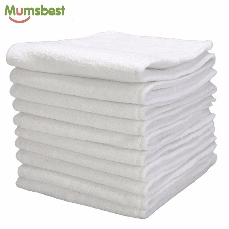 [Mumsbest] 10 Pcs Washable Reuseable Baby Cloth Diapers liners For Diapers Insert Nappy Inserts Microfiber 3 Layers 36*13.5cm