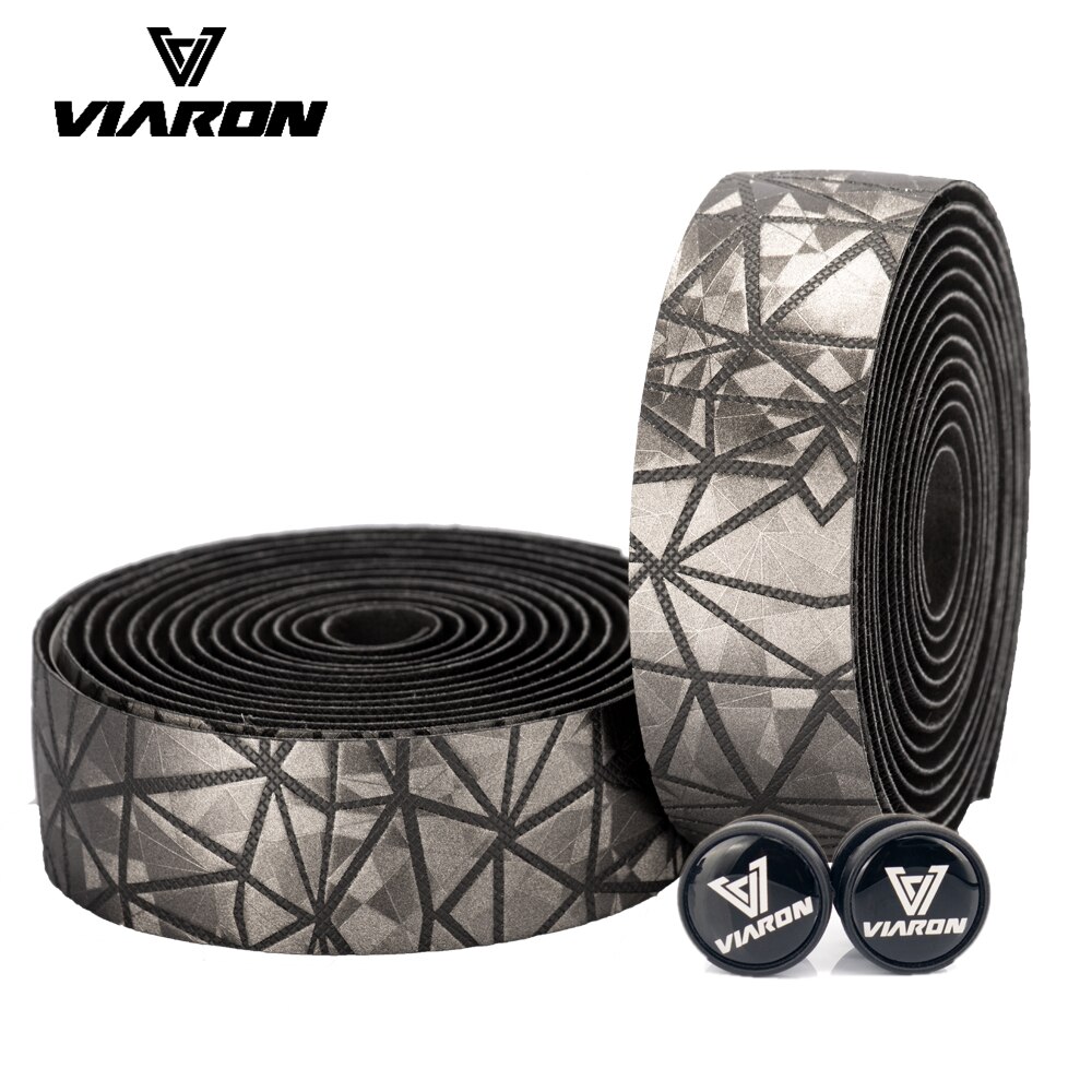 VIARON Road Bike Handlebar Tape Bike Accessories 1 Pair Cycling Reflective Tape Soft PU EVA Anti-Slip Bycicle Bicycle Bar Tape: Gray