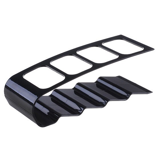 Soporte de plástico para TV, DVD, práctico marco de cuatro mandos a distancia, soporte para teléfono móvil, estante de hasta 4 unidades: Black