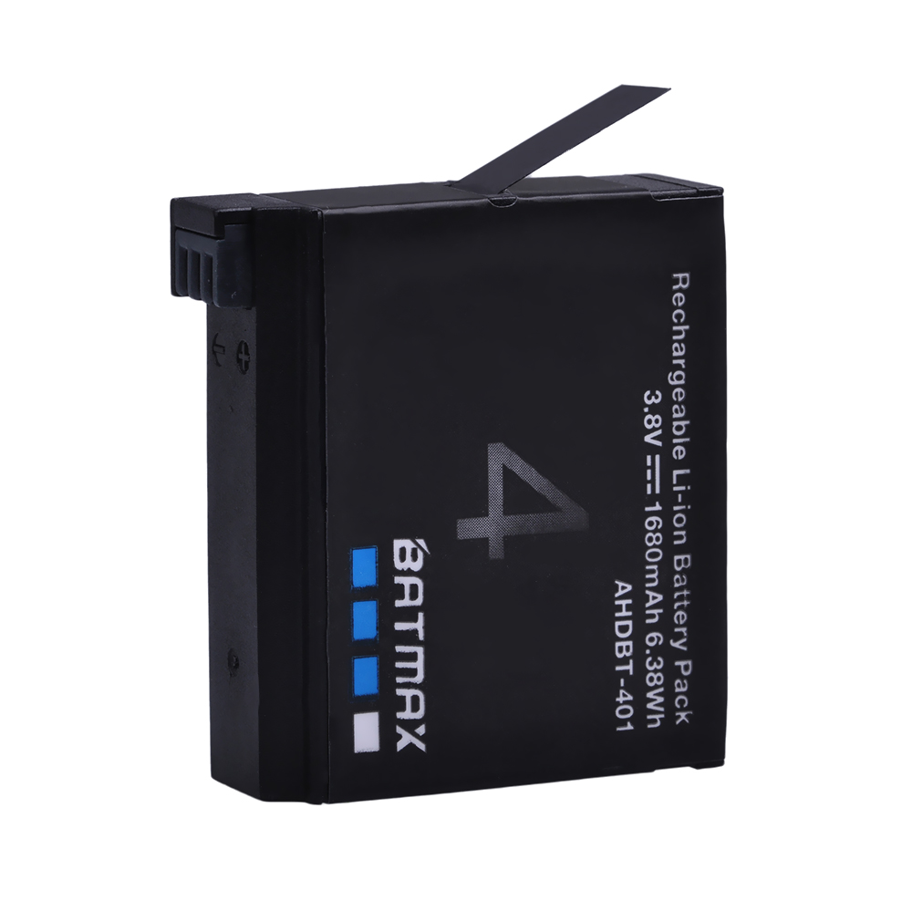 2 stks 1680 mah Gopro Hero 4 Batterij Vervanging Li-Ion Oplaadbare Batterij voor GoPro HERO4 GoPro AHDBT-401 Actie Camera Bateria