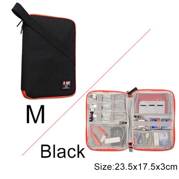 BUBM Reise Kabel Tasche Elektronik Veranstalter, Digital Speicher Tasche für USB Kabel, Kopfhörer Draht, Stift, Energie Bank Reise Bausatz fallen