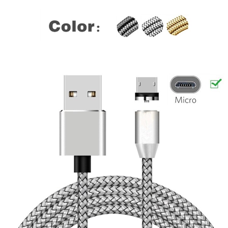 5Pin Magnetische Ladegerät Micro USB Kabel Für Samsung Galaxy Tab J1 J2 J3 J5 J7 , a3 A5 A7 A8 A9 S7 rand S7 Redmi 4 5: Silver with Plug