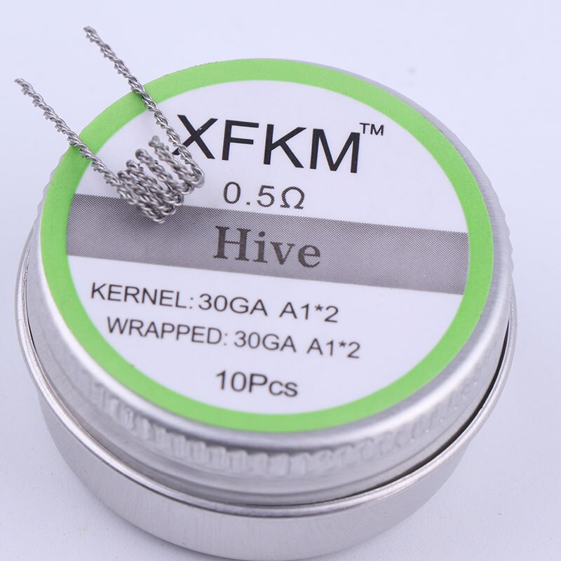 XFKM a1 316 Piatto Filo Ritorto Fused Clapton Bobine Alveare Premade Filo Avvolto Alien Mix Torsione Quad Tigre Riscaldamento Rda bobina: hive 0.5