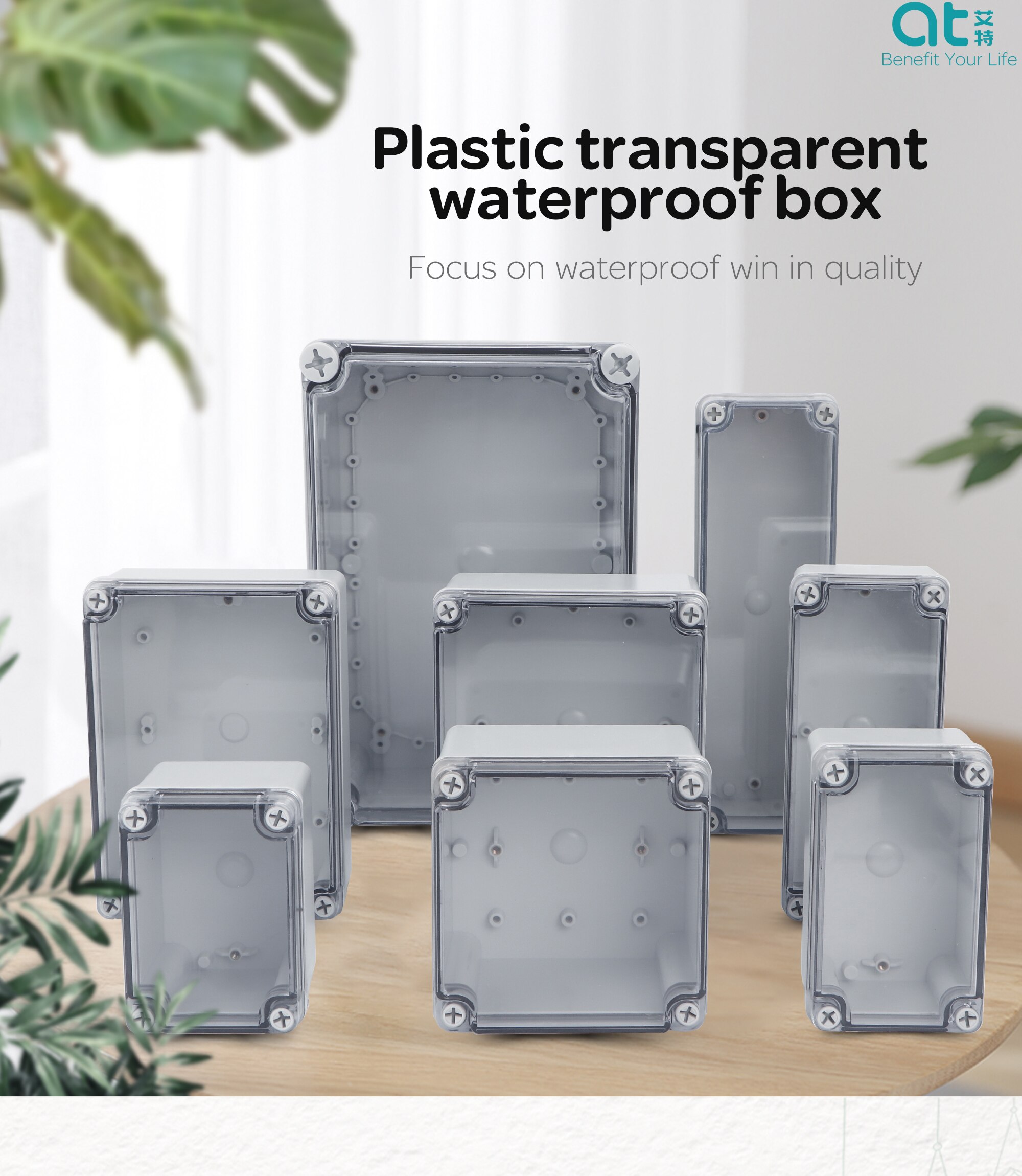 IP67 Transparent Lid Junction Box Waterproof Plastic Enclosure Box Electronic Project Instrument Case ABS Outdoor Housing