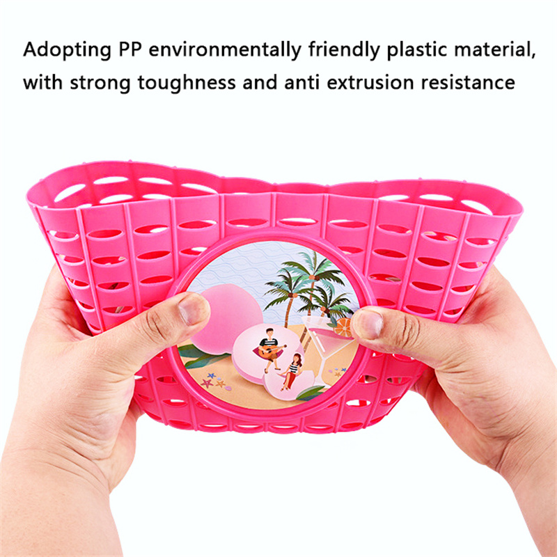 Sacs de guidon avant de vélo pour enfants, sacoches de vélo en plastique imperméables pour garçon et fille, ensemble de paniers de vélo génériques avec autocollants