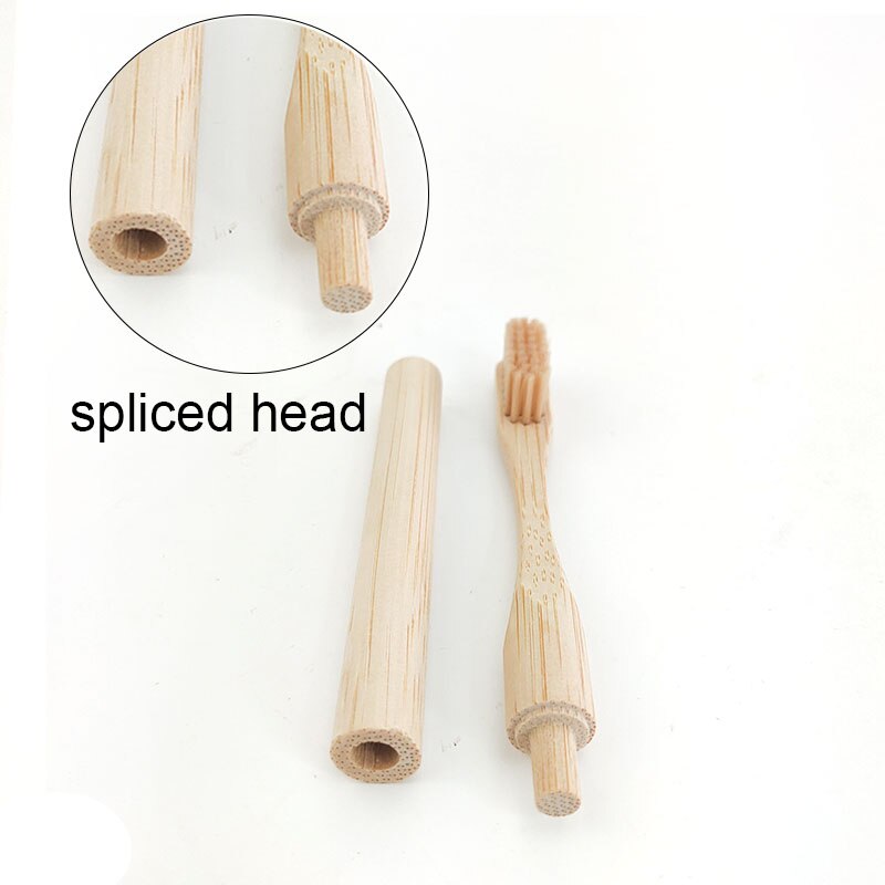 Di bambù Spazzolino Da Denti con il tappo-in di Ricambio Teste della Spazzola Cambiamento Testa ToothBush Cura Dei Denti Spazzole per Pulizia per I viaggi Soggiorno Bagno