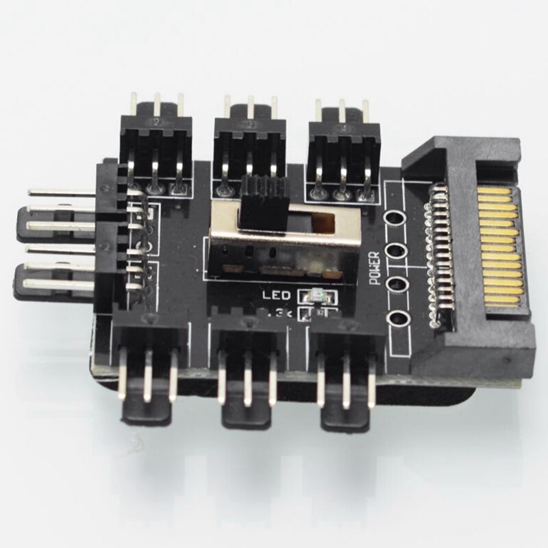 Multi Way Splitter Cooling Fan Hub PC Computer SATA 1 to 8 3Pin 12V Power Socket PCB Adapter XXM8 & PC 1 to 8 4Pin