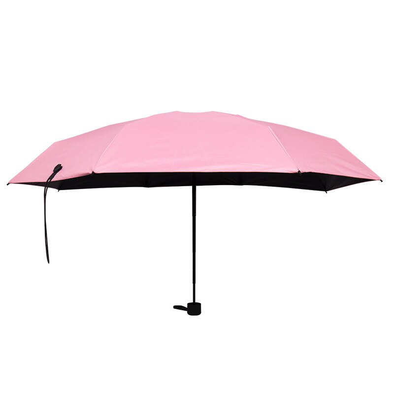 Small Sun Rain Umbrella Five Folding Cute Anti UV Umbrella Kids Beach Sunshade Windproof Umbrella TB: Pink