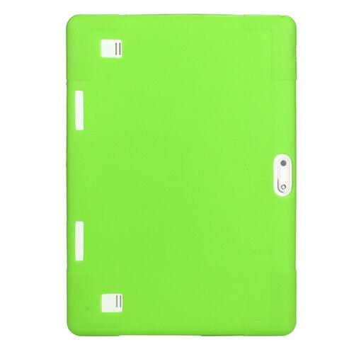 10.1 ''Universele Zachte Siliconen Case Voor 10 10.1 Inch Android Tablet Pc Shockproof Effen Kleur Back Cover Beschermende Shell: green