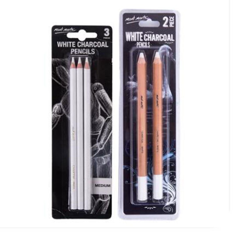 2/3 stk hvid kulstof højglans blyant ru kerne svært at bryde kunst kunst maleri tyk monokrom nylon graffiti neutral pen