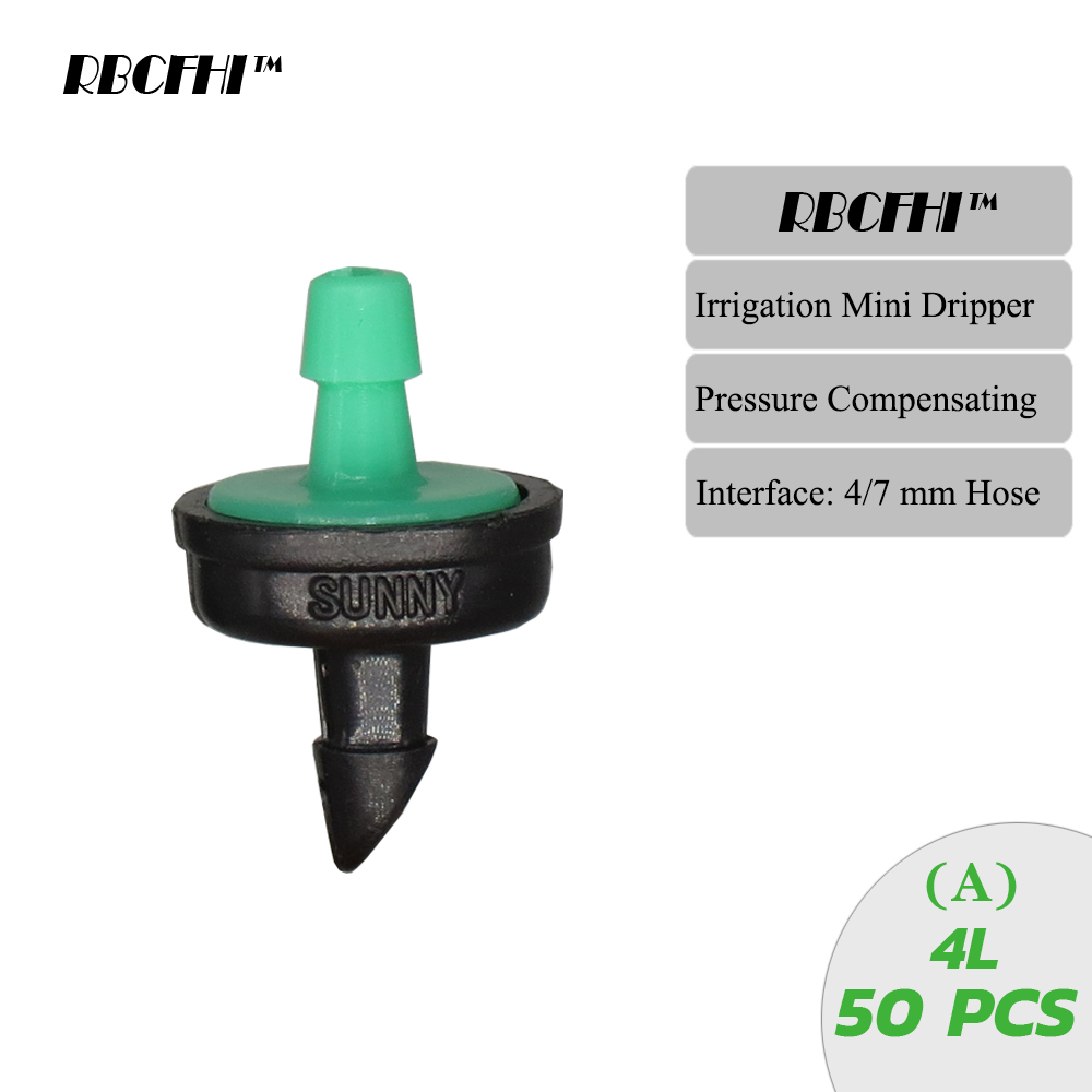 RBCFHI 4/6/8/10/20/30/40/50/60L Fixed Flow Pressure Compensating Drip Emitter Self-Cleaning Durable Garden Irrigation Dripper: WHITE