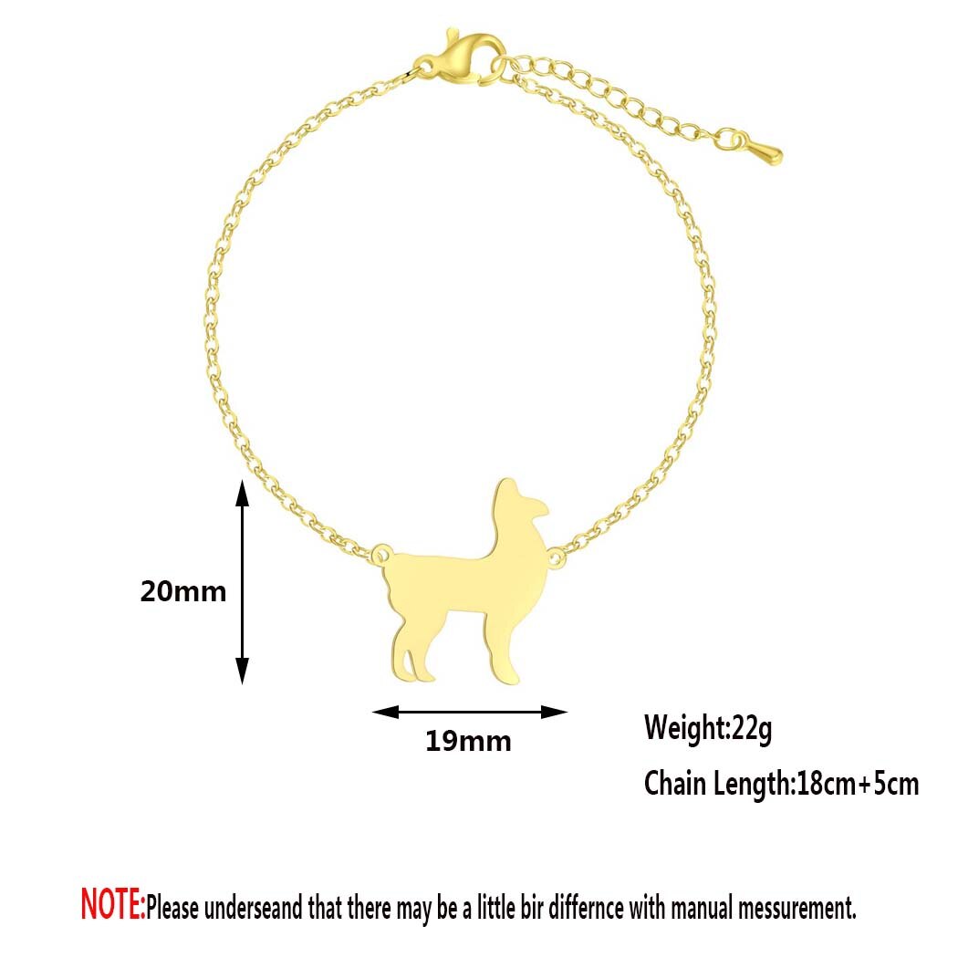 2021New Chandler Mode Armband Minimale Lama Alpaca Vormige Silhouet Hanger Ketting Handgemaakte Dier Sieraden