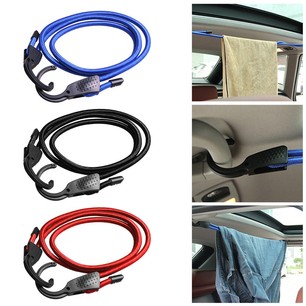 1.5M Verstelbare Auto Bagage Touw Indoor Kleding Waslijn Auto Elastische Plastic Haak Auto Bagage Tent Touwen