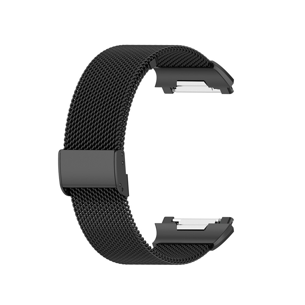 Bransoletka dla Fitbit ionic opaska z inteligentnym zegarkiem pasek dla Fitbit ionic paski metalowe ze stali nierdzewnej wymiana opaska sportowa na nadgarstek: Black / S