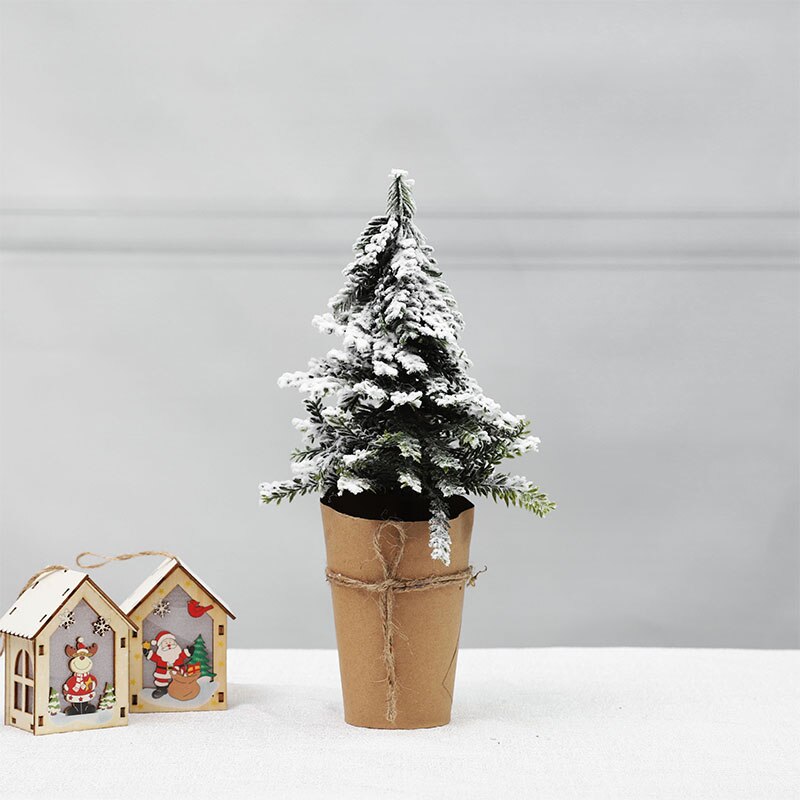 Artificial Mini Falling Snow Christmas Tree for Home Decoration Christmas Day Decoration