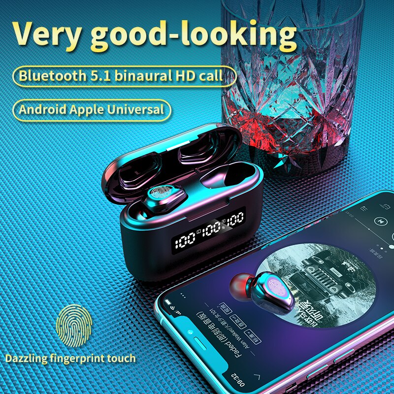 G40 Tws Bluetooth Hoofdtelefoon Draadloze Sport Headset Ruisonderdrukking Led Digitale Display Muziek Oortjes Werkt Op Alle Smartphones