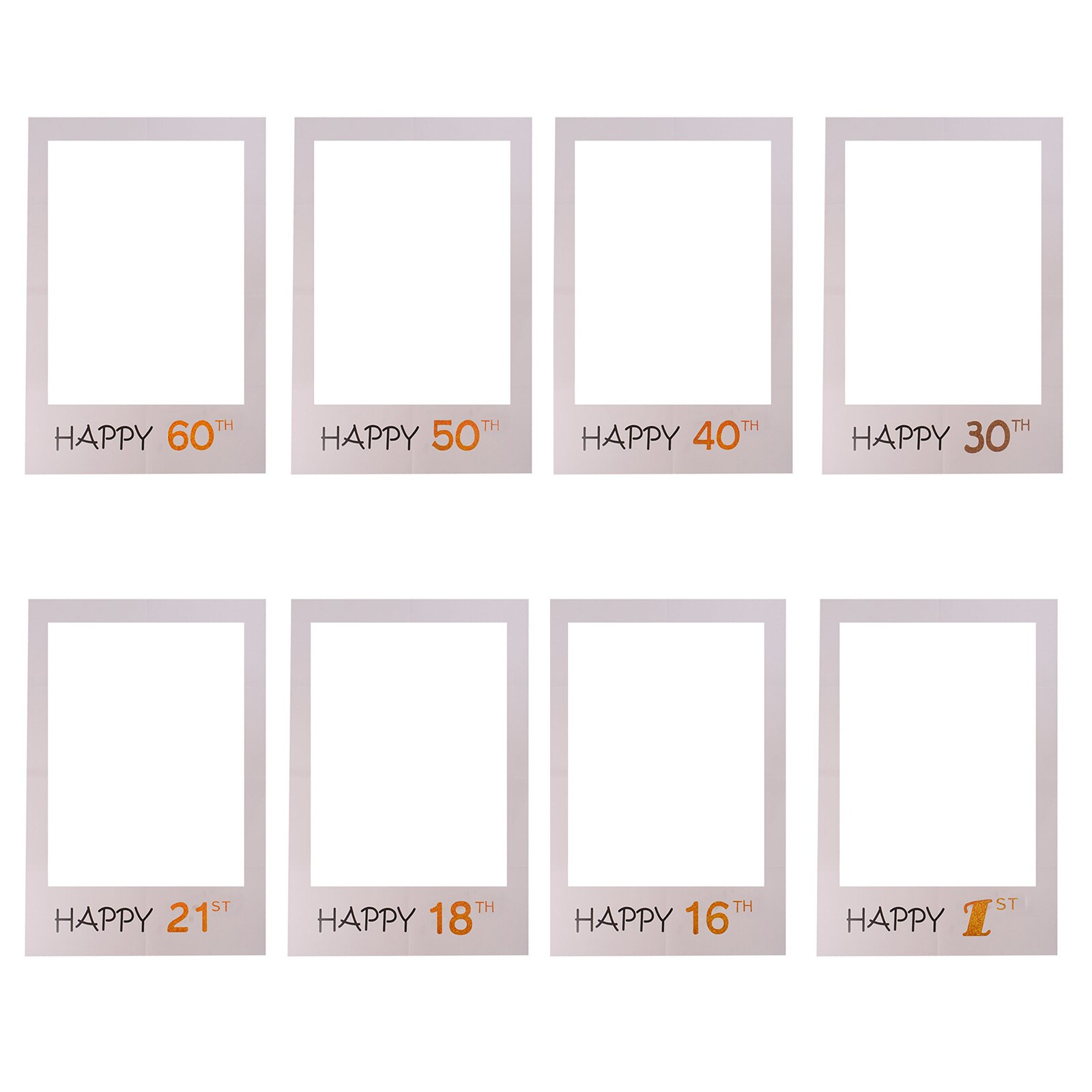 1PC Happy 30th 40th 60th Photo Booth Frame Baby shower Photobooth Props Kids 1st Birthday Party Decoration Photo Booth decor