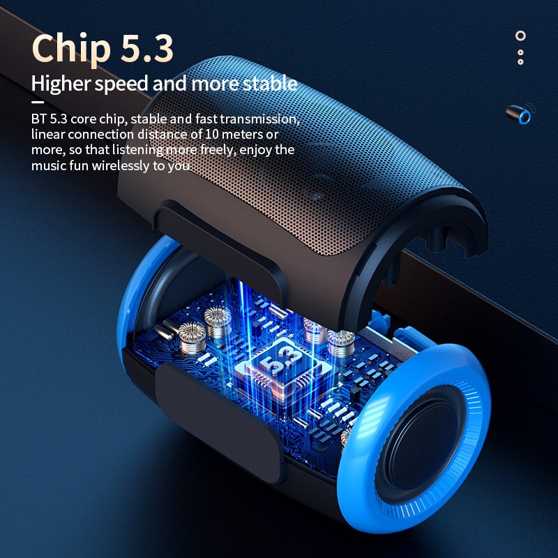 TSN-1 draagbare luidspreker Draadloze Bluetooth-luidsprekers met 5.3 stereo FM/SD/USB-schijf/Aux-modi Waterdicht voor Hifi-geluid buitenshuis