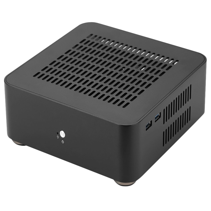 L80s computerbehuizingen aluminium behuizing desktop mainframe met usb 3.0 poort hol voor game behuizing diy mini pc itx behuizing zwart
