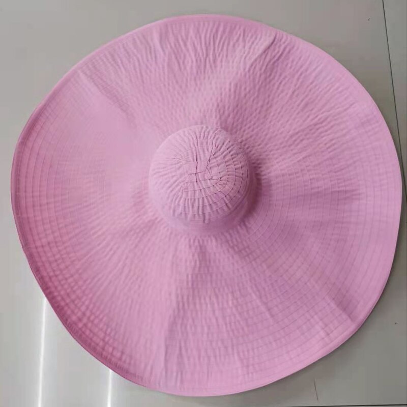 Chapeau en tissu à Large bord de 70CM pour femmes, surdimensionné et pliable, idéal pour la plage ou les voyages, à la