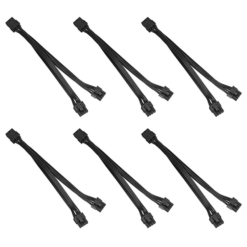 6 stück 8p- pin-buchse auf 6+2- pin-stecker grafikkarte, ein netzkabel in zwei , 20cm netzkabel-adapterkabel