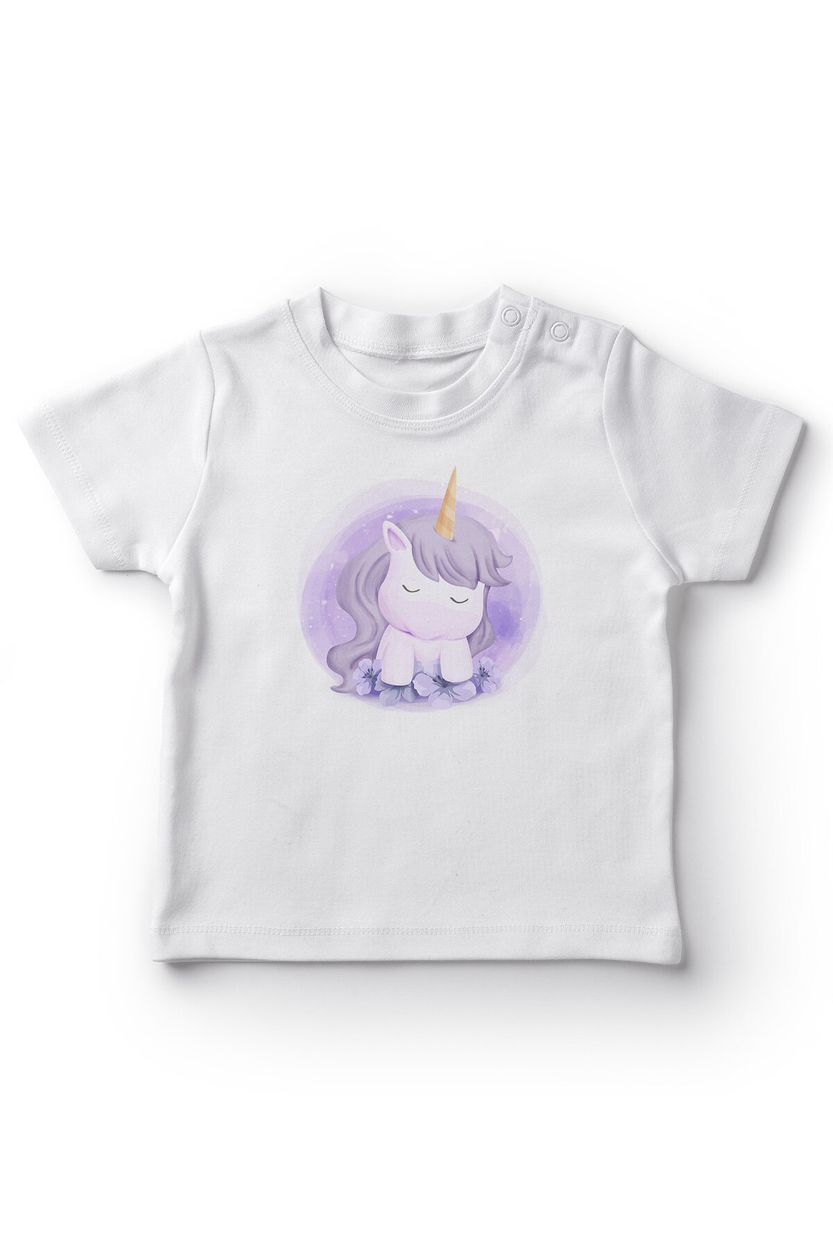 Angemiel bambino ottavino Dolce unicorno Del bambino Della Ragazza T-camicia Bianco