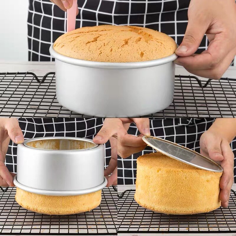2/4/6/8/10 Inch Round Live Bottom Cake Mold Baking Mold Bread Decoration Non-stick Home Kitchen Oven Baking Tool Tray 1PCS