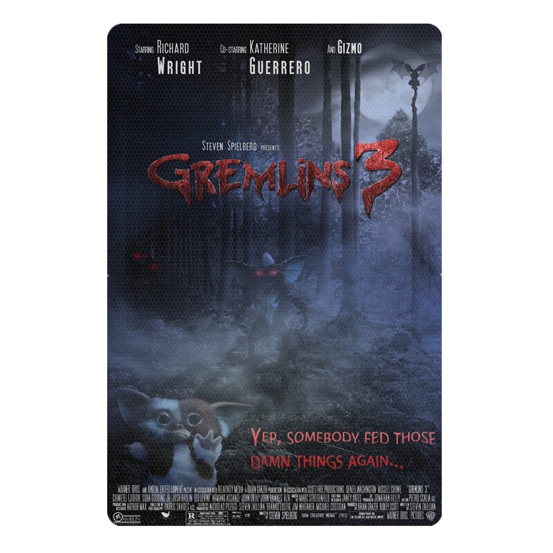 Gremlins Wall Stickers for Kids Room Game Center Home Decoration Vintage Art Painting Plaque Metal Signs