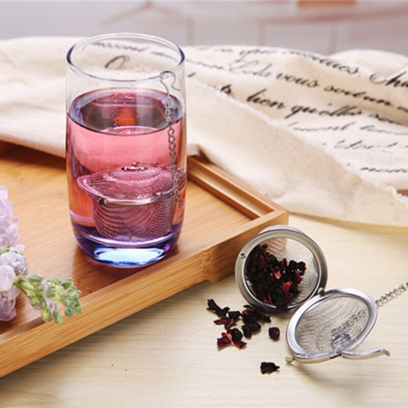 Tea Ball Infuser Cooking Infuser Fine Mesh Tea Infuser Kitchen Stainless Steel with Extended Chain Hook to Brew Loose Leaf Tea