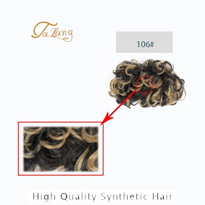 TALANG 2 Plastic Comb Clip In Curly Synthetic Hair Pieces Chignon Updo Cover Hairpiece Extension Hair Bun Hair Accessories: F6-67