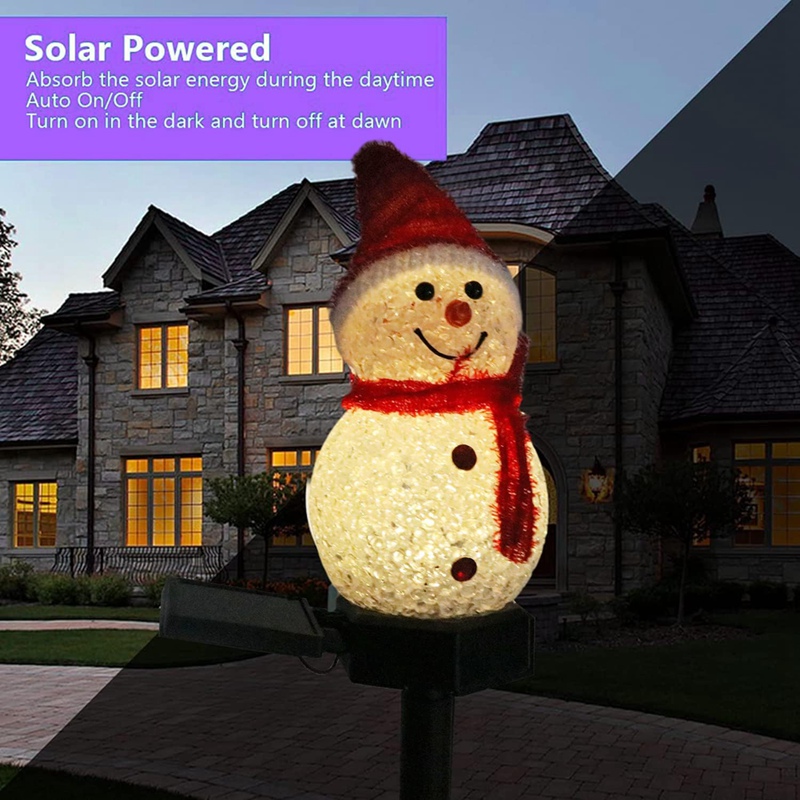 Weihnachtsdekorationen Licht Solarlicht Schneemann Weihnachten draussen Solarbetriebene Pfähle Lichter für Flur Terrasse Rasendekoration