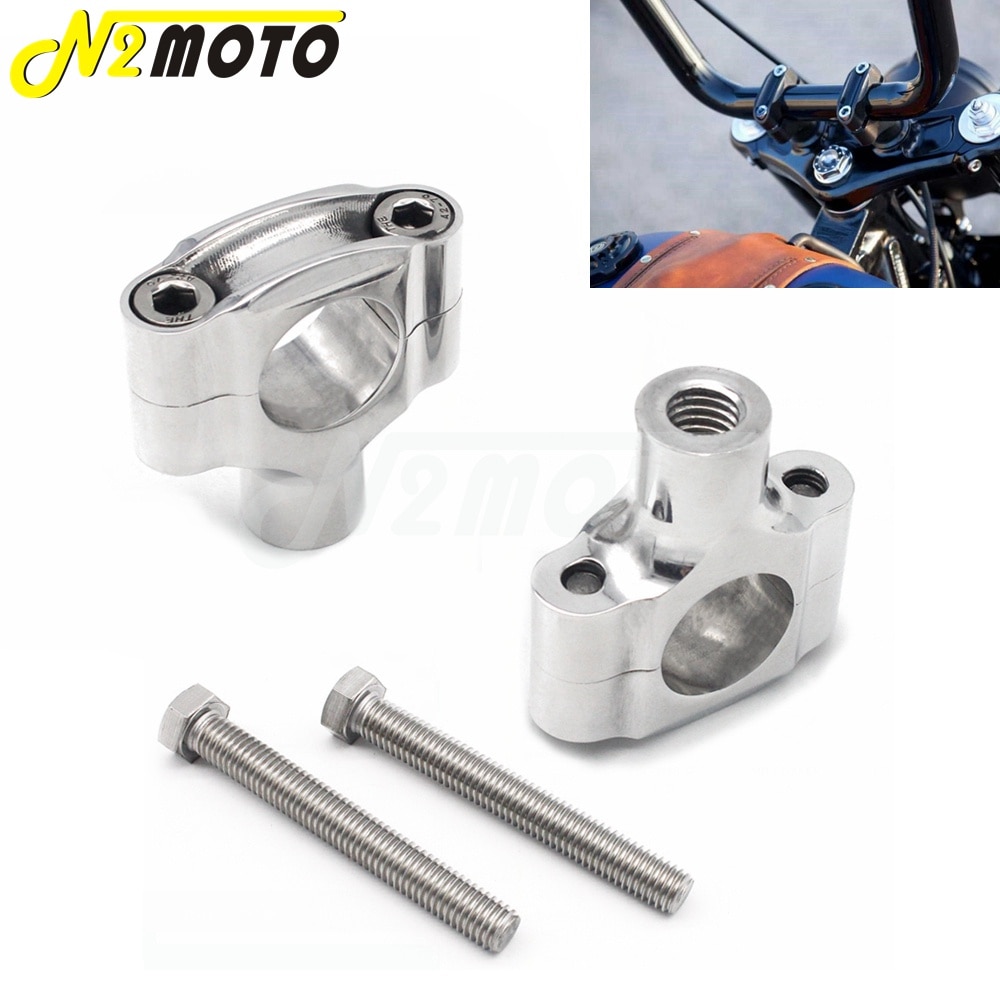 thumbnail image 2 of 1" 25MM Motorcycle Handlebar Riser Clamp, 38mm Height Provide Suitable Seating Position For You, Handlebar Riser Compatible With Dyna, Shadow, Sportster, VTX, Vulcan, Bonneville, V-Star - Black 2 of 12