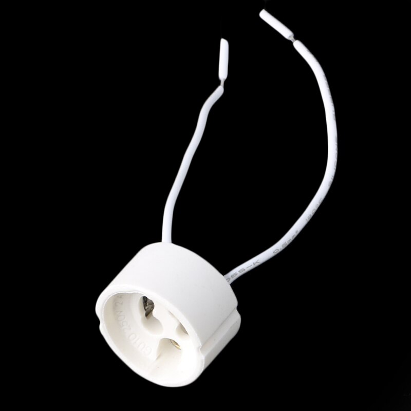 Gu10 sokkel led pære halogen lampe holder base keramisk ledningsstik