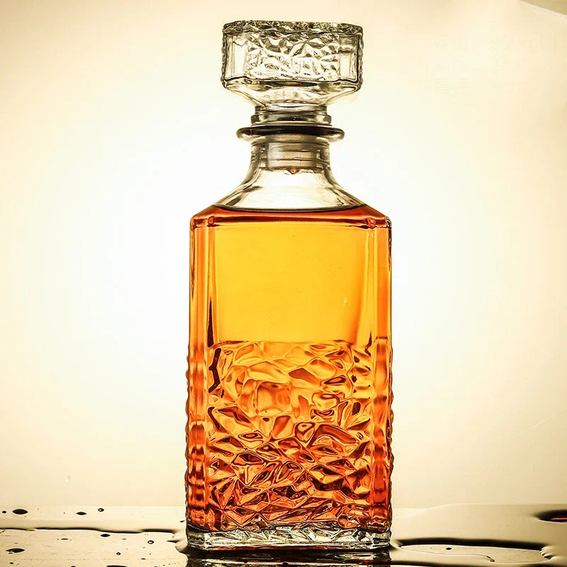 Decantadores de whisky de vidrio sin plomo para licor Scotch Bourbon, botella de copa de vino de 3 estilos, novedoso, 1000ml