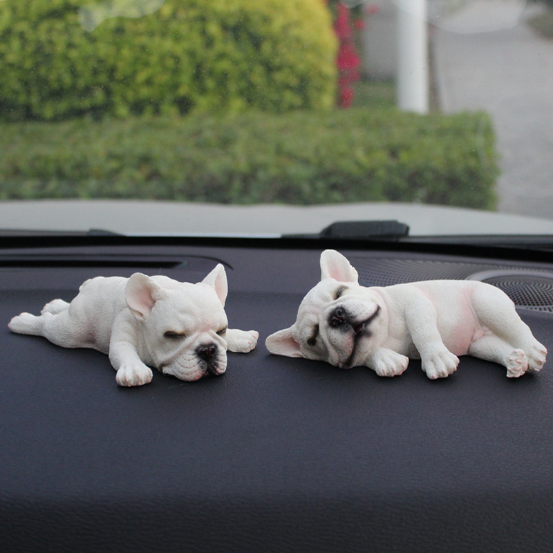 Car interior control ornaments product sleeping position French bulldog car ornaments cute simulation dog model high