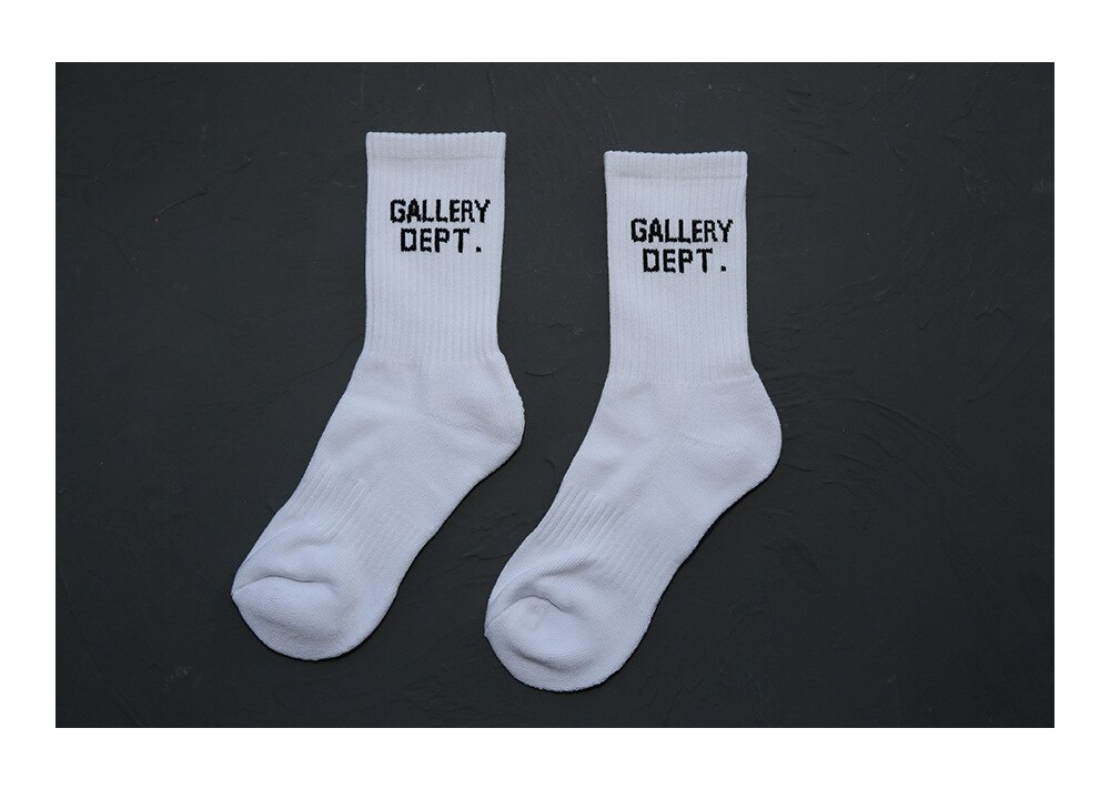 2022 Gallery Dept21 Herfst Winter Graffiti Mannen Vrouwen Brief Sokken Street Art Effen Kleur Katoenen Handdoek Bodem sport Sok: White