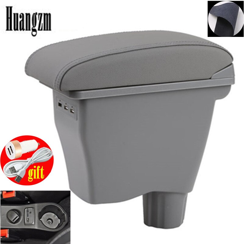 for Smart 450 451453 454 Fortwo Forfour armrest box Double-layer USB Universal Car Armrest Box: A2 gray 3 usb