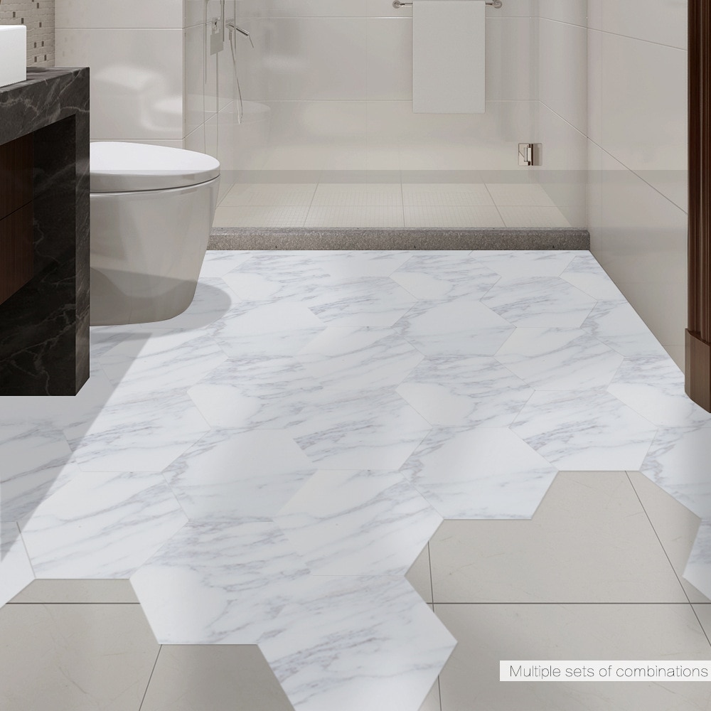 Funlife vandtæt badeværelse gulvfliser klistermærke klæbende pvc marmor gulv mærkat skræl & stick klistermærke skridsikker indgang til hjemmet indretning