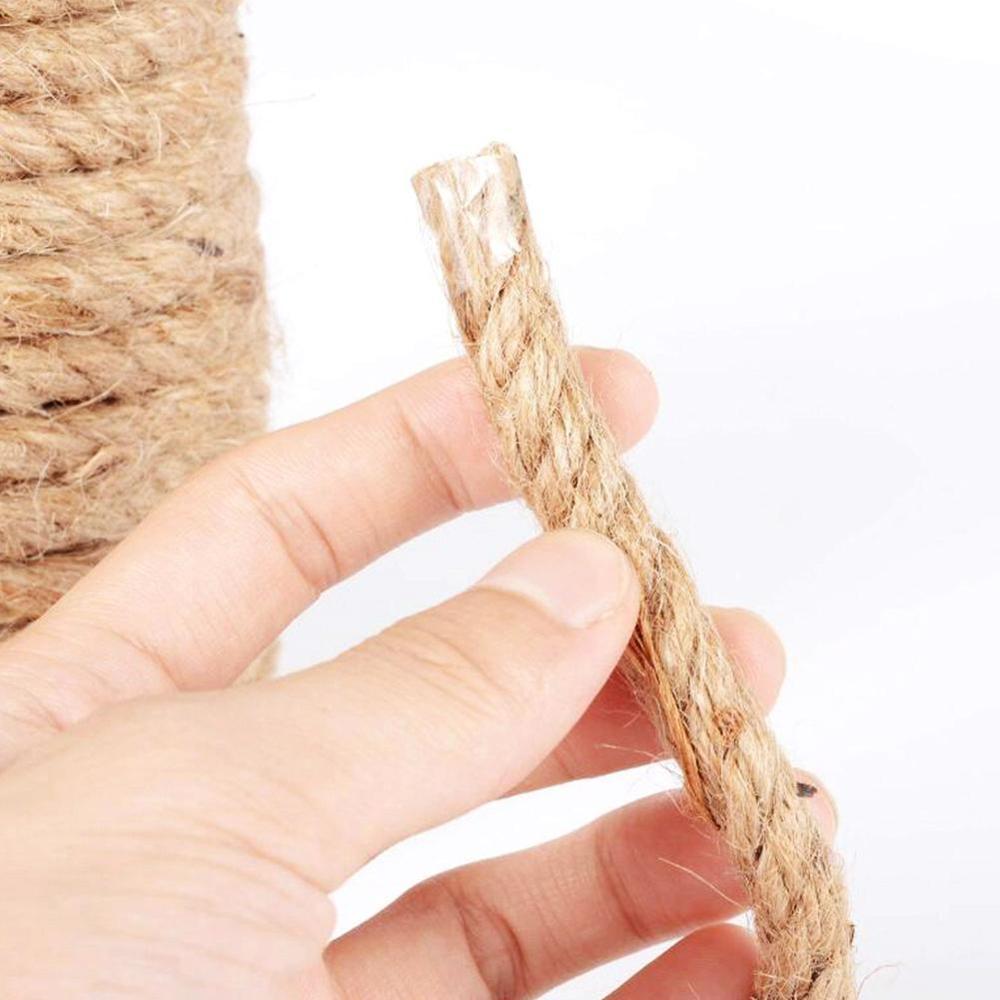 Cuerdas de Sisal de 4mm, 5mm, 6mm x 100m, hilo de yute, cuerda de cáñamo Natural, decoración de arte para el hogar para rascar gatos y mascotas
