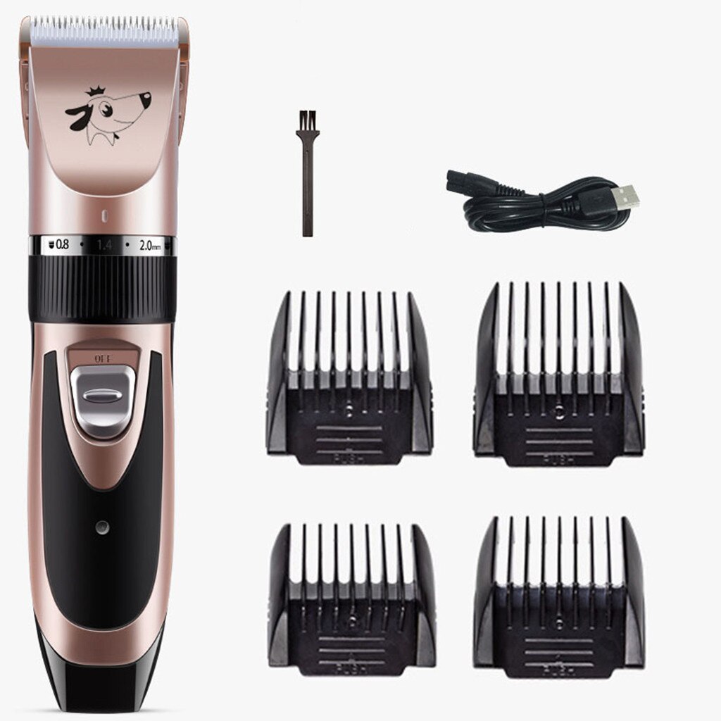 dog grooming Pet Metal Hair Clipper Electric Cordless Hair Grooming Home Haircut триммер для собак: Rose Gold