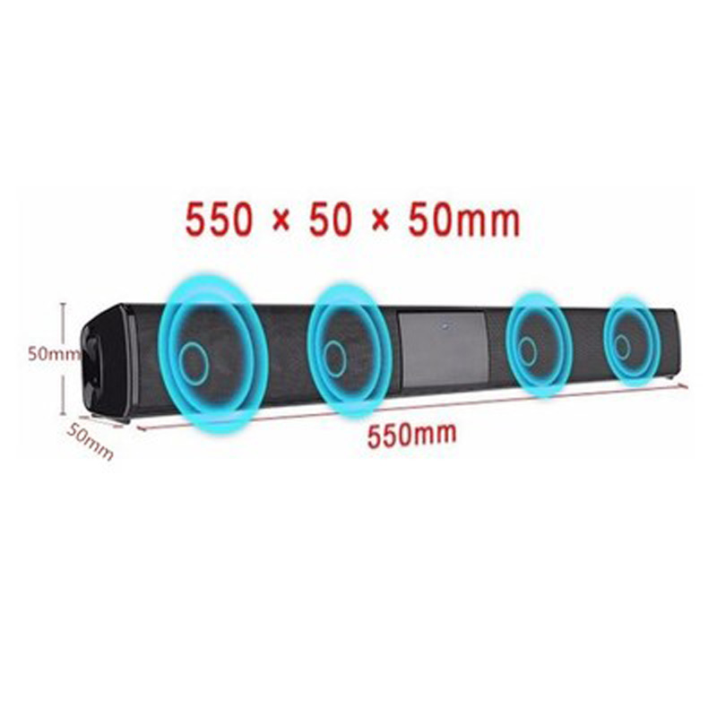 20W Sound Bar Bluetooth Soundbar Column Dual Subwoofers Speaker Home Theater Surround Sound System Hang Wall Built-in 3D Stereo