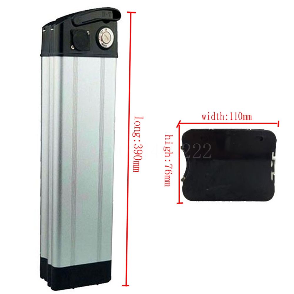 24V 36V 48V electric bike battery case 24 V 36 V 48 V Silver Fish Ebike Aluminum housing Bottom discharge