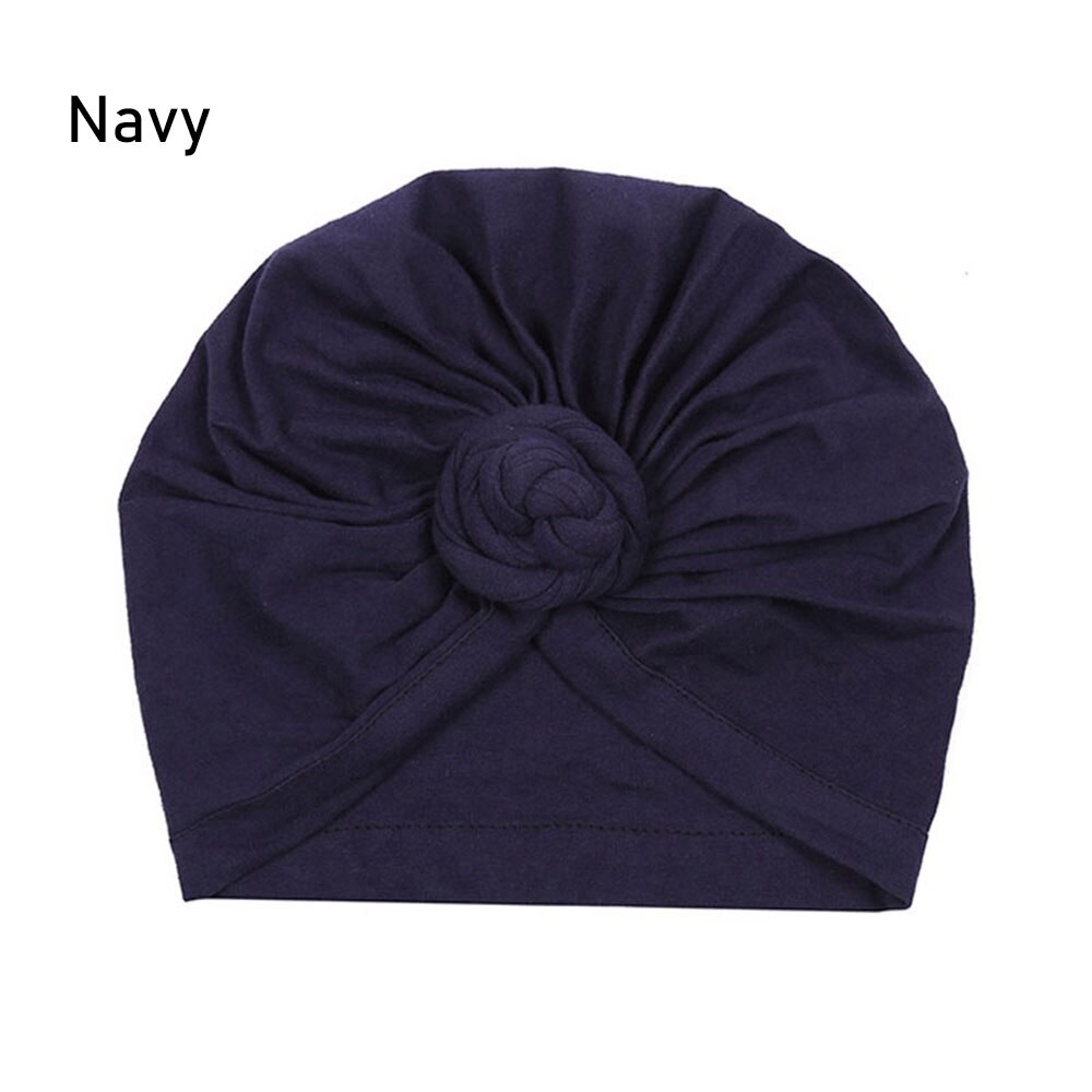 Headwrap Pre-Tied Bonnet Turban Caps for Baby Kids Chemo Hat Cotton Headscarf Baby Girl Headband Chemotherapy Cap: Navy